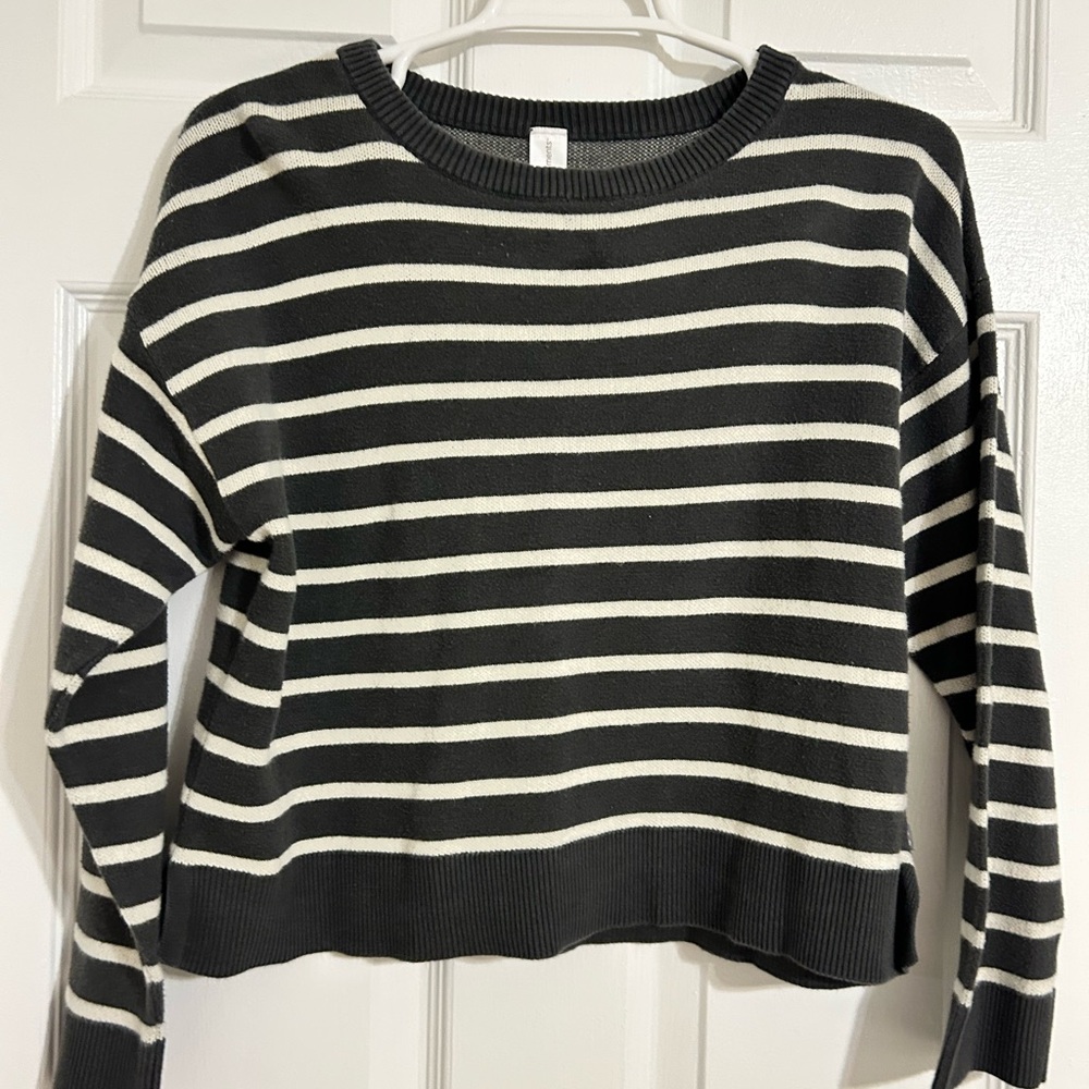 Striped Grey and White Sweater Set